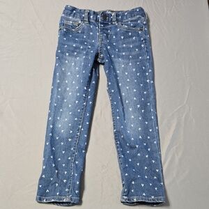 Cat & Jack Sz 5T Girls Blue Jeans with Heart Design